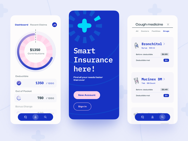 Mockup of a mobile medical app